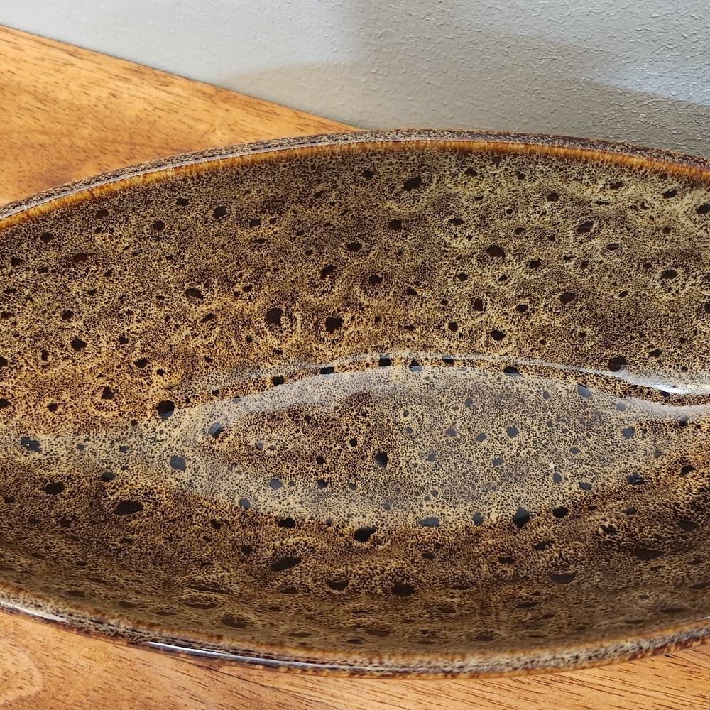 Elegant Expressions Ceramic Rustic Brown Ceramic Bowl Leopard - Picture 2 of 4